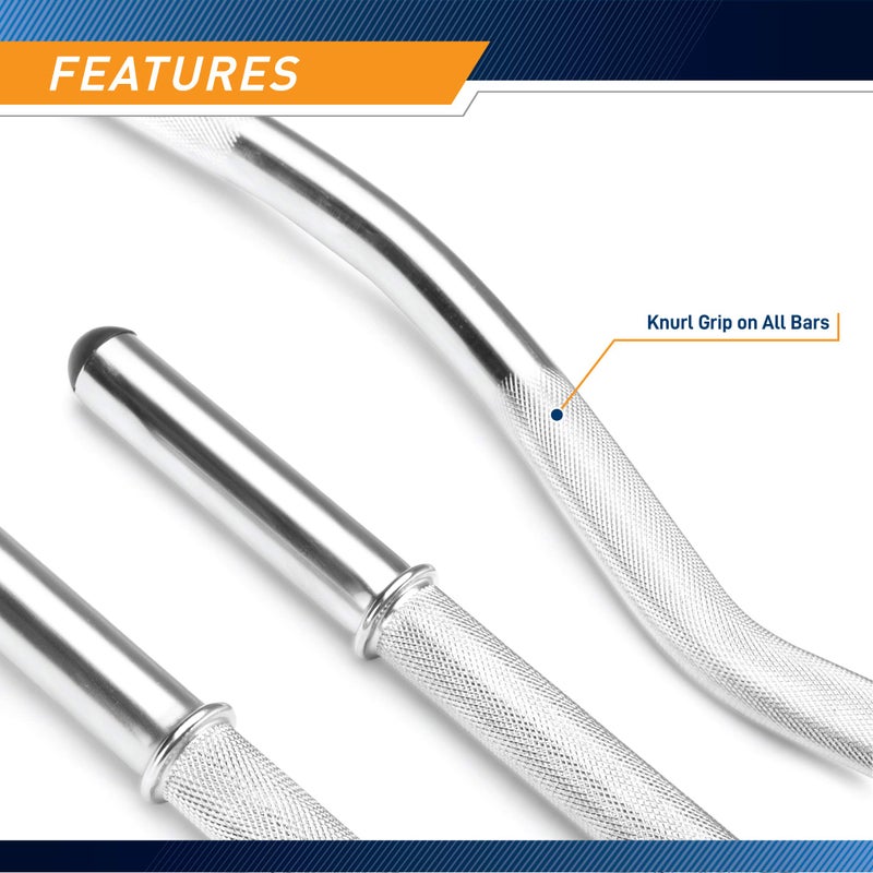Marcy Standard Size (Fits 1-inch Plates) Curl Bar and Dumbbell Handle Set SDC-10.1 - Image 4
