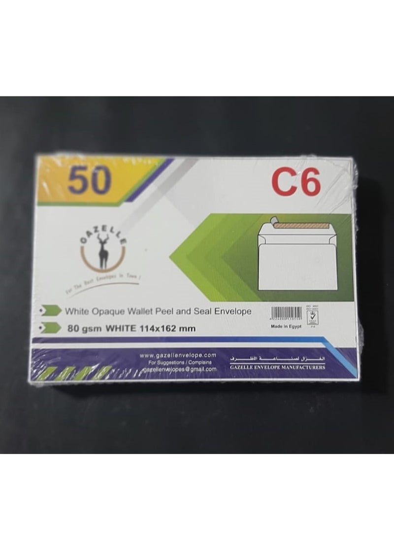 Gazelle C6 self-adhesive envelopes, white,  Set Of 50 envelope 114 * 162 mm  - Image 4