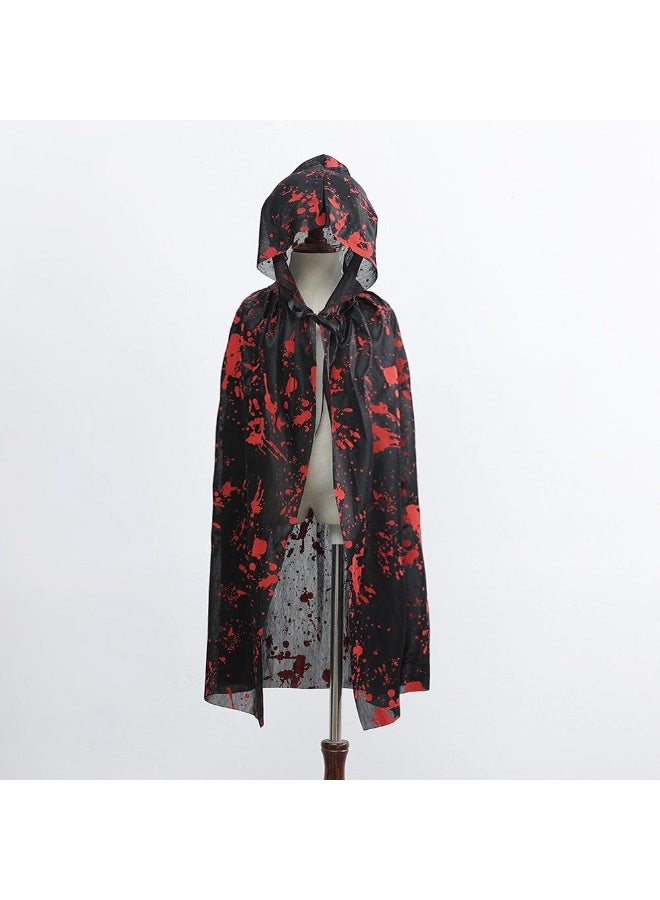 Home Smart Cape Witch Wizard Halloween Cape Cloak for Unisex Children's and Adult's Ideal for School Theme Play Halloween Party and Party Favor (Red & Black) - Image 2