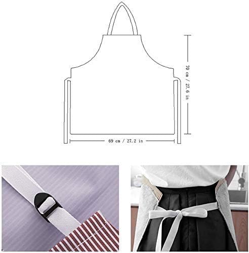 AVMPHD Cooking Apron Adjustable Waterproof Chef Apron with Pocket and 2 Side Coral Velvet Towels for Hands Wiping Quilt for Home Kitchen Grill Restaurant - Image 2