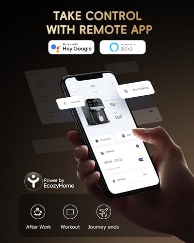 ecozy Nugget Ice Maker Dispenser, Smart 2-in-1 Pebble Ice Machine Countertop & Water Dispenser with App Control, Self-Cleaning, Auto Lighting, TDS Monitor, Measured Dispensing, 33Lbs/Day - Image 4