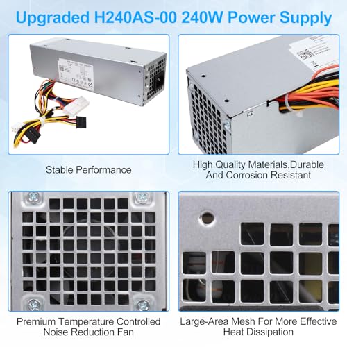 S-Union 240W Power Supply Unit Replacement for Dell OptiPlex 390 790 960 990 3010 9010 Small Form Factor System SFF H240AS-00 H240AS-01 H240ES-00 D240ES-00 AC240AS-00 AC240ES-00 L240AS-00 PH3C2 - Image 2