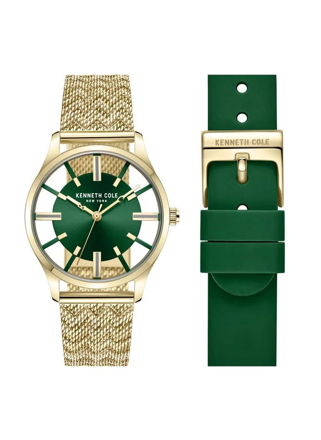 Kenneth Cole New York Kenneth Cole New York 34.5mm Quartz Women's Watch with Interchangeable Stainless Steel & Rubber Strap