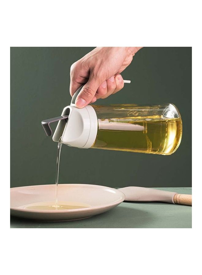 NIBEMINENT 2-Piece Leak-Proof Oil Bottle with Lid and Handle Green/Clear 630ml  - Image 3