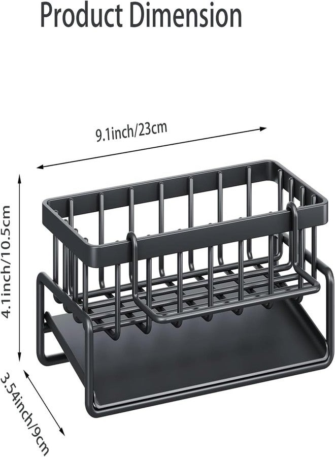 SKYWORK Sponge Holder for Kitchen- Sink Caddy, Rustproof 304 Stainless Steel Kitchen Sink Organizer - Dish Soap & Brush Holding Rack - No-Drill Countertop Sink Organizer - Image 2