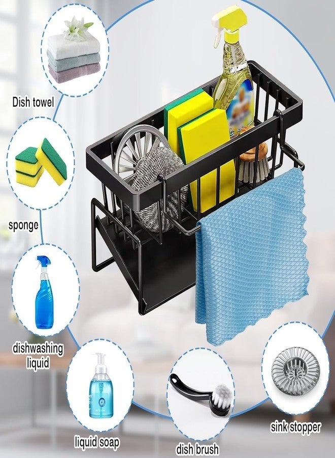 SKYWORK Sponge Holder for Kitchen- Sink Caddy, Rustproof 304 Stainless Steel Kitchen Sink Organizer - Dish Soap & Brush Holding Rack - No-Drill Countertop Sink Organizer - Image 3