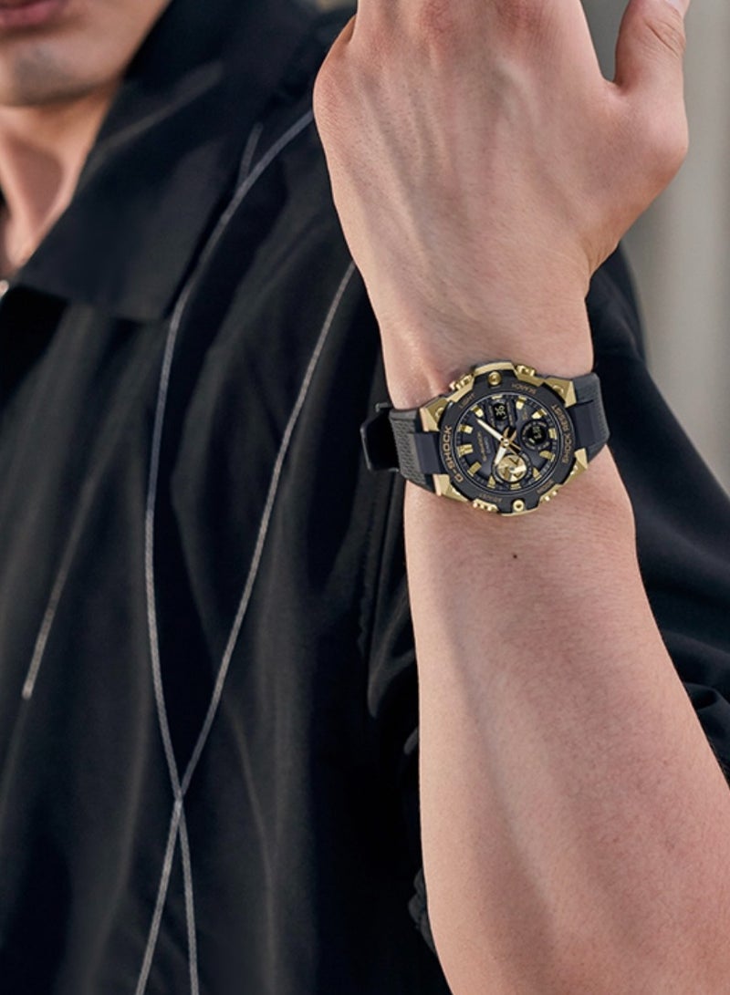 CASIO Casio G-STEEL Series-Disc Double Display Solar Water-proof and Shock-proof Sports Shi Ying movement resin strap Japanese and Korean men's watch black dial - Image 3