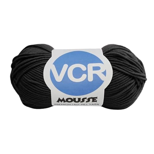 VCR 4ply Jett Black Yarn, 100 Grams Hank, 190 Meters Length, Acrylic Ball for Crochet and Knitting, Soft Crosia Threads, Pack of 1 Yarn, Suitable for DIY Crafts - Image 1