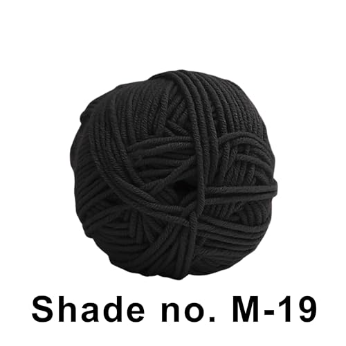 VCR 4ply Jett Black Yarn, 100 Grams Hank, 190 Meters Length, Acrylic Ball for Crochet and Knitting, Soft Crosia Threads, Pack of 1 Yarn, Suitable for DIY Crafts - Image 2