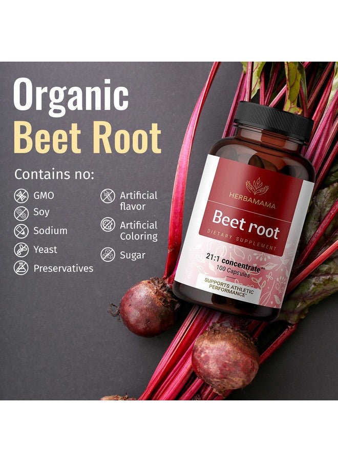 HERBAMAMA Beet Root Capsules Organic Beetroot Extract Pills Highpotency 21:1 Concentrate Beet Root Powder Supplements 100 Extra Strength Caps - Image 5