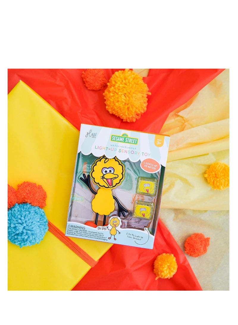 Bamboo Bark Glo Pals Sesame Street character & light up baby kids bath toys glow cubes, water play (Lemon) - Image 1