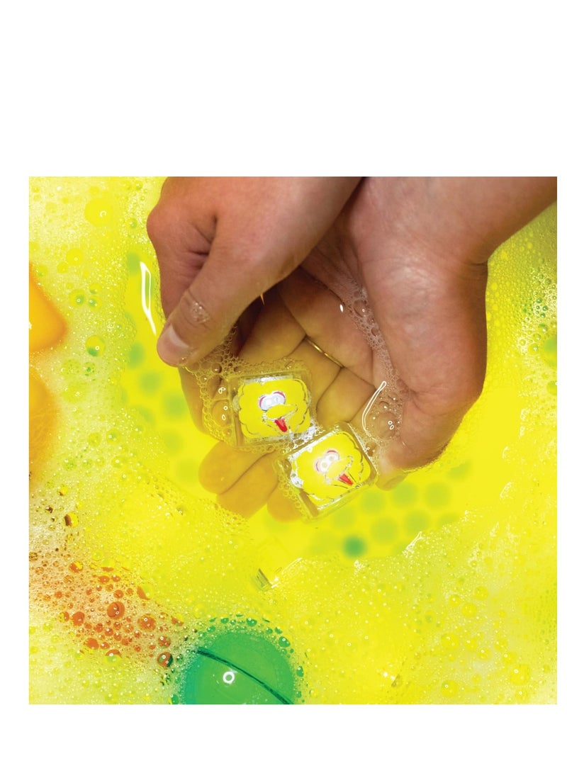 Bamboo Bark Glo Pals Sesame Street character & light up baby kids bath toys glow cubes, water play (Lemon) - Image 3