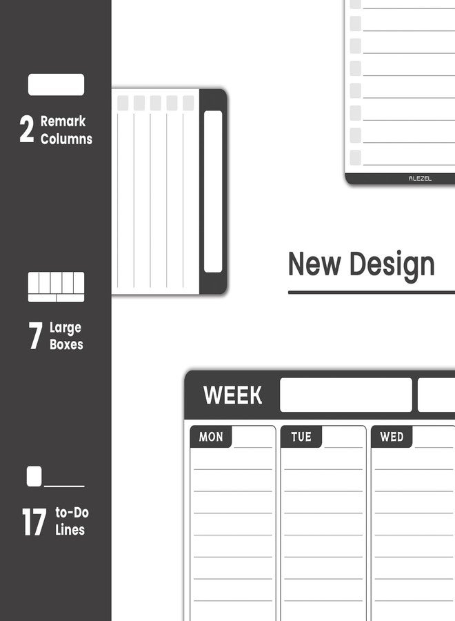 ALEZEL Weekly Dry Erase Board for Refrigerator, Magnetic Weekly Calendar Planner for Fridge, Set of Magnetic Weekly Calendar & 2 List Whiteboards, 4 Markers + Eraser - Image 2