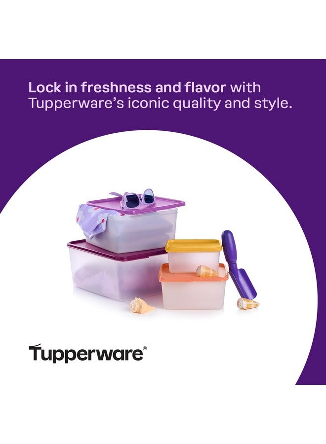 Tupperware طقم تخزين الطعام من تابروير كيبتابس 4 حاويات، أغطية متعددة الألوان، قابلة للتداخل، آمنة في غسالة الصحون وخالية من BPA (4 حاويات، 4 أغطية) - Image 5