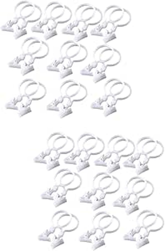 White Plastic Shower Curtain Clips 2 Pack Easy Installation Securely Holds Curtains for Bathroom Bedroom Living Room Decor - Image 1