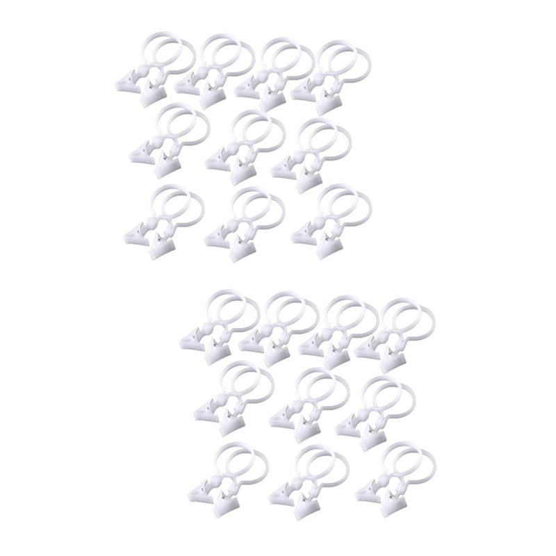 White Plastic Shower Curtain Clips 2 Pack Easy Installation Securely Holds Curtains for Bathroom Bedroom Living Room Decor - Image 2