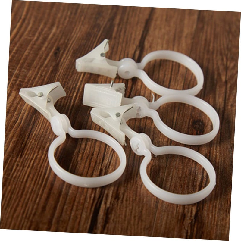 White Plastic Shower Curtain Clips 2 Pack Easy Installation Securely Holds Curtains for Bathroom Bedroom Living Room Decor - Image 3