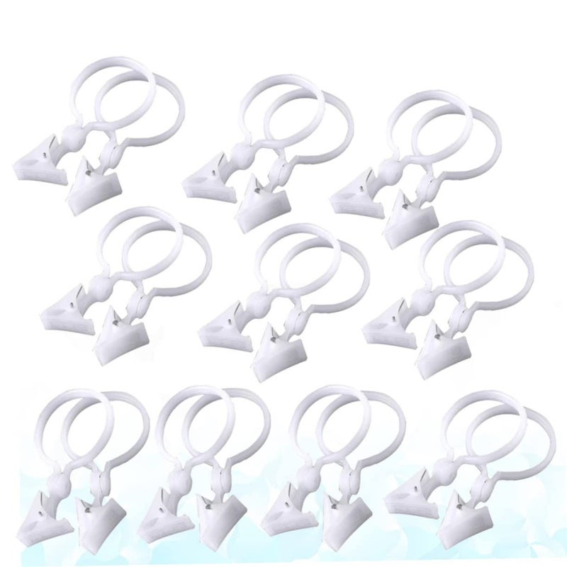 White Plastic Shower Curtain Clips 2 Pack Easy Installation Securely Holds Curtains for Bathroom Bedroom Living Room Decor - Image 4
