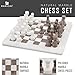 Radicaln Marble Chess Set 15 Inches Handmade White and Grey Oceanic Classic Board Games for Adults Luxury Marble Chess Board Chess Pieces - Image 4