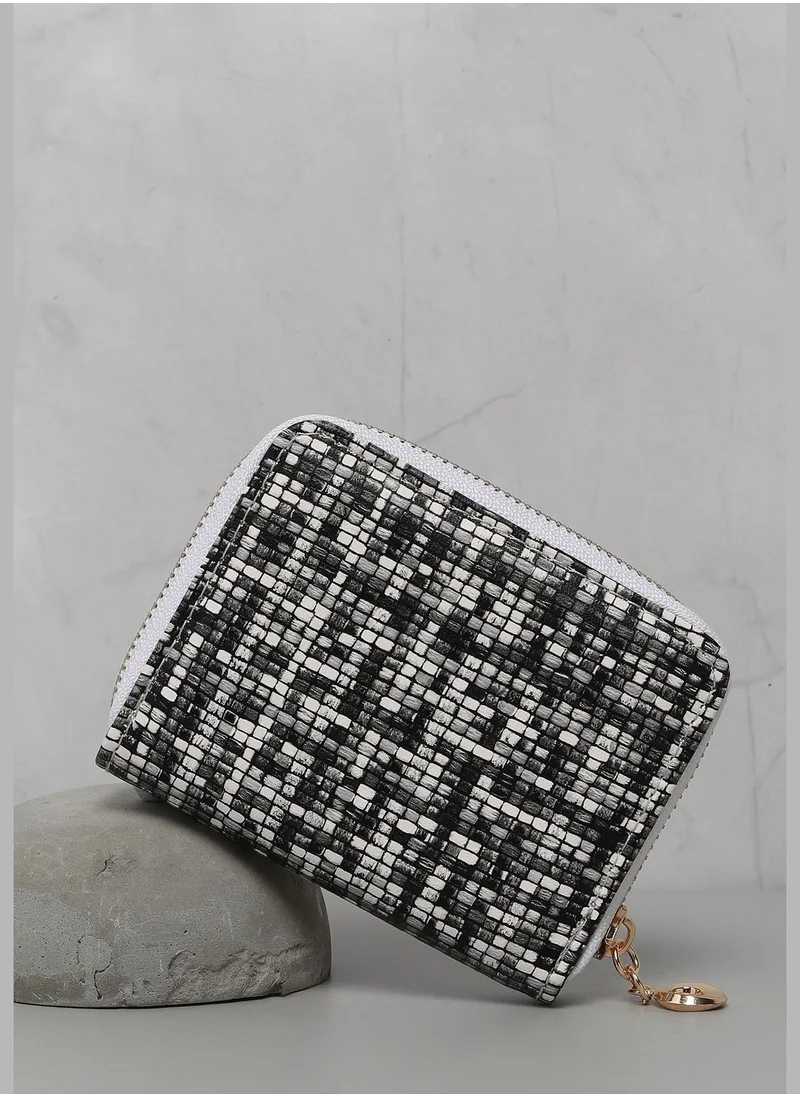 Haute Sauce Textured Casual Mini Wallet with Zip Lock For Women