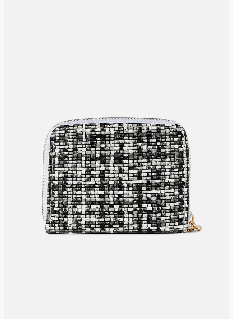 Haute Sauce Textured Casual Mini Wallet with Zip Lock For Women