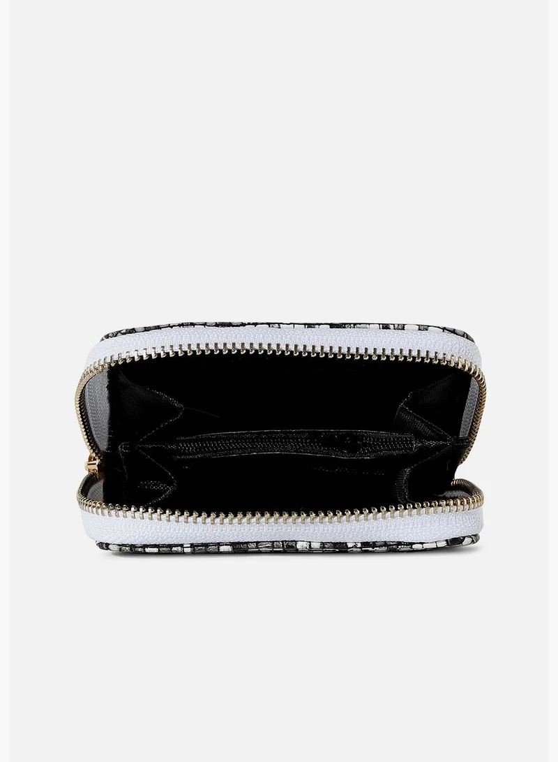 Haute Sauce Textured Casual Mini Wallet with Zip Lock For Women