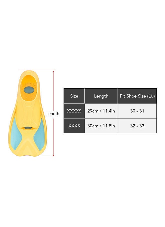 Y&D Kids Short Light Swim Fins Flippers Yellow & Blue 3XS 32.00*10.00*20.00cm  - Image 4