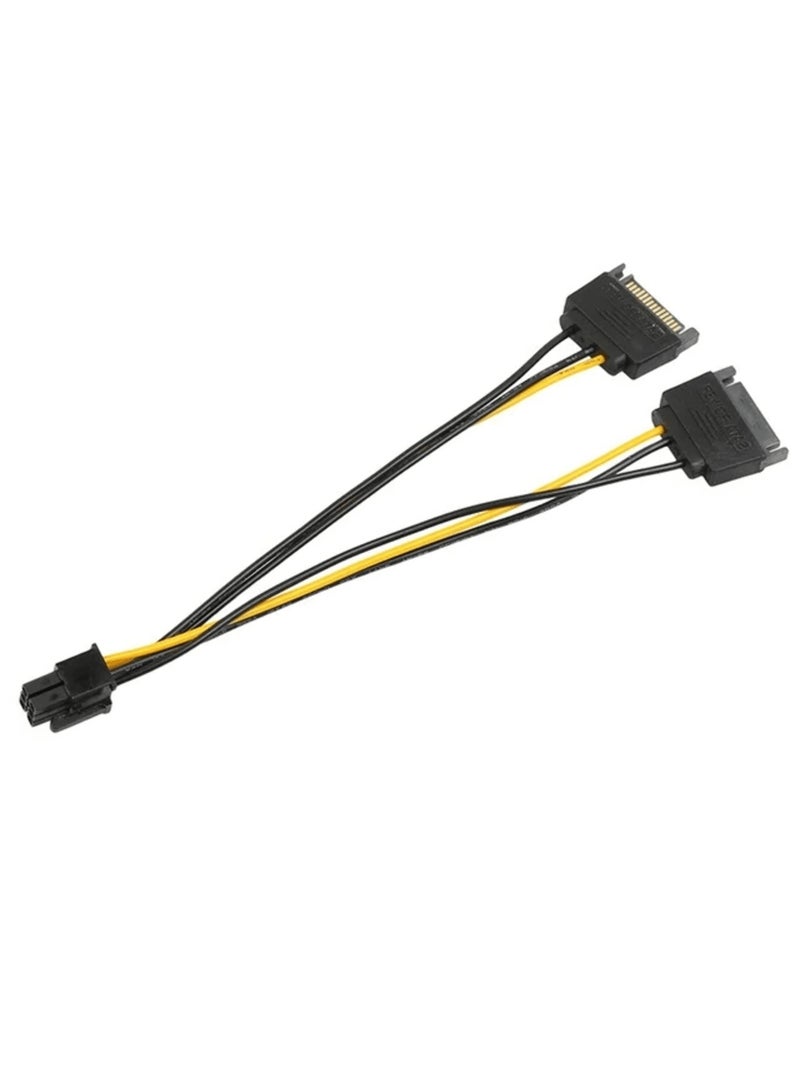 Dual 15-pin SATA power supply connectors to a 6-pin PCI Express video card 15cm - Image 4