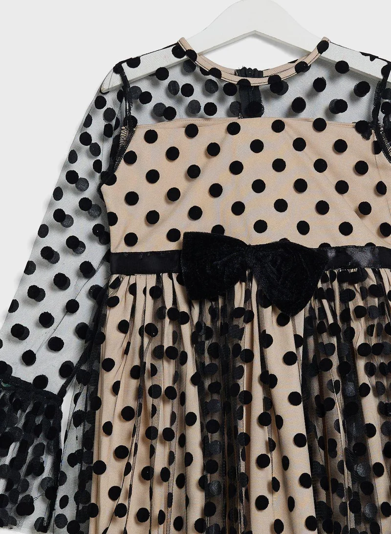 ليتل جولدن ابل Kids Little Dotted Net Dress
