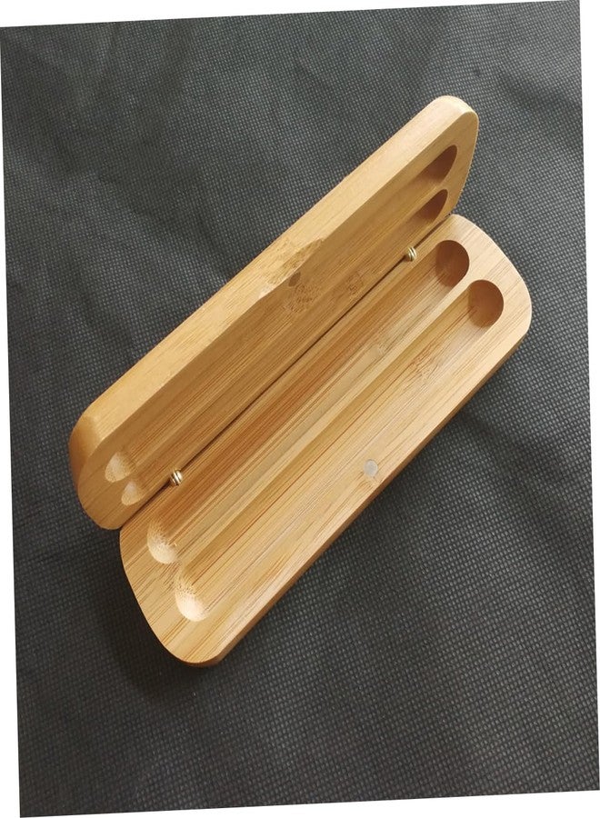 FUNOMOCYA Bamboo Pen Box with Two Pen Slots - Eco-Friendly Wooden Pencil Case Organizer for Desk Supplies and Stationery Storage at Home and Office - Image 5