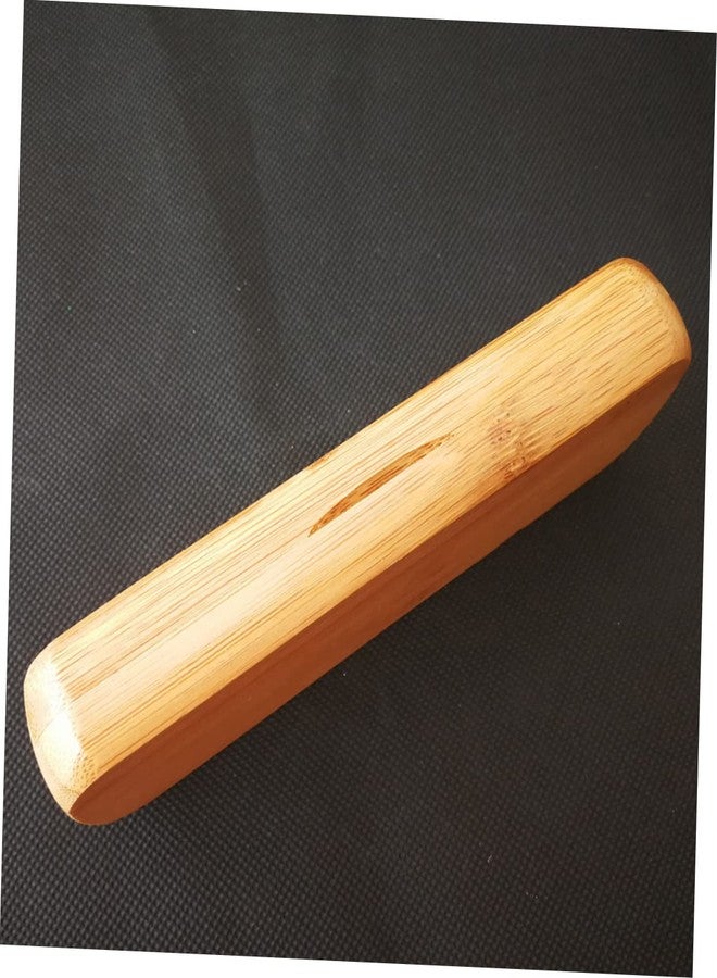 FUNOMOCYA Bamboo Pen Box with Two Pen Slots - Eco-Friendly Wooden Pencil Case Organizer for Desk Supplies and Stationery Storage at Home and Office - Image 3