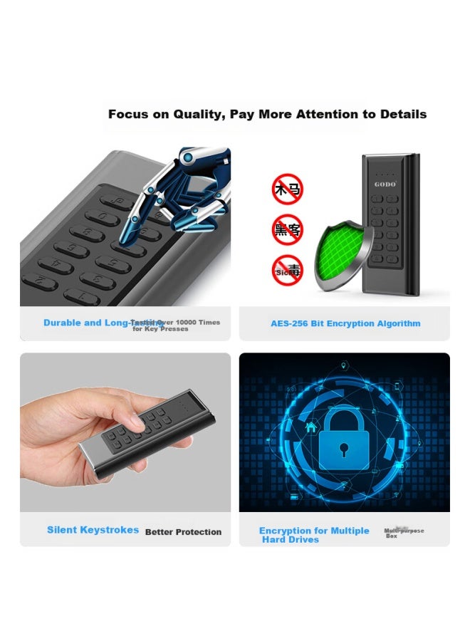 Godo o M.2 Solid State Drive Hardware Encryption Hard Drive Enclosure Ngff Protocol Password Protected External Hard Drive Enclosure Sata - Image 4