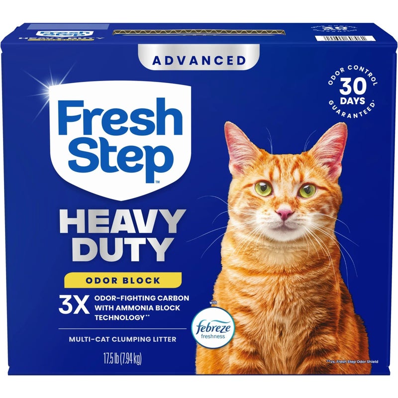 Fresh Step Heavy Duty Odor Block Advanced Multi Cat Clumping Litter with Febreze, 17.5 lb (Package May Vary) - Image 1