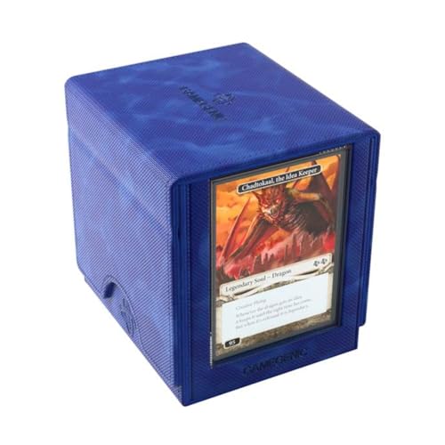 Gamegenic Sidekick Pro 100+ XL Convertible - Premium Deck Box with Secure Card Storage, UV Protected Slide Card Case, Display Top Card, Extra Token Drawer, Magnetic Closure, Blue Color, Made - Image 1