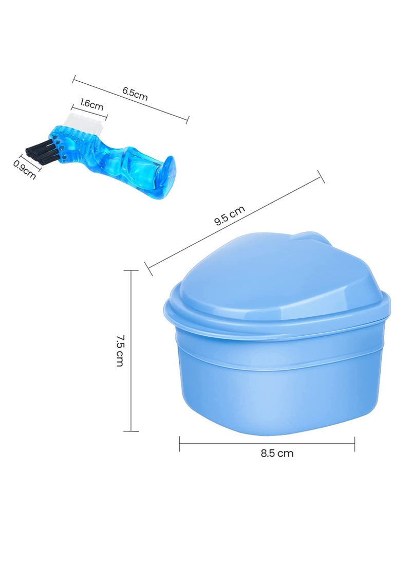Y-Kelin Y-Kelin Denture Retainer Cleaner Kit, Denture Cleaning Case with Denture Brush (Blue) - Image 3