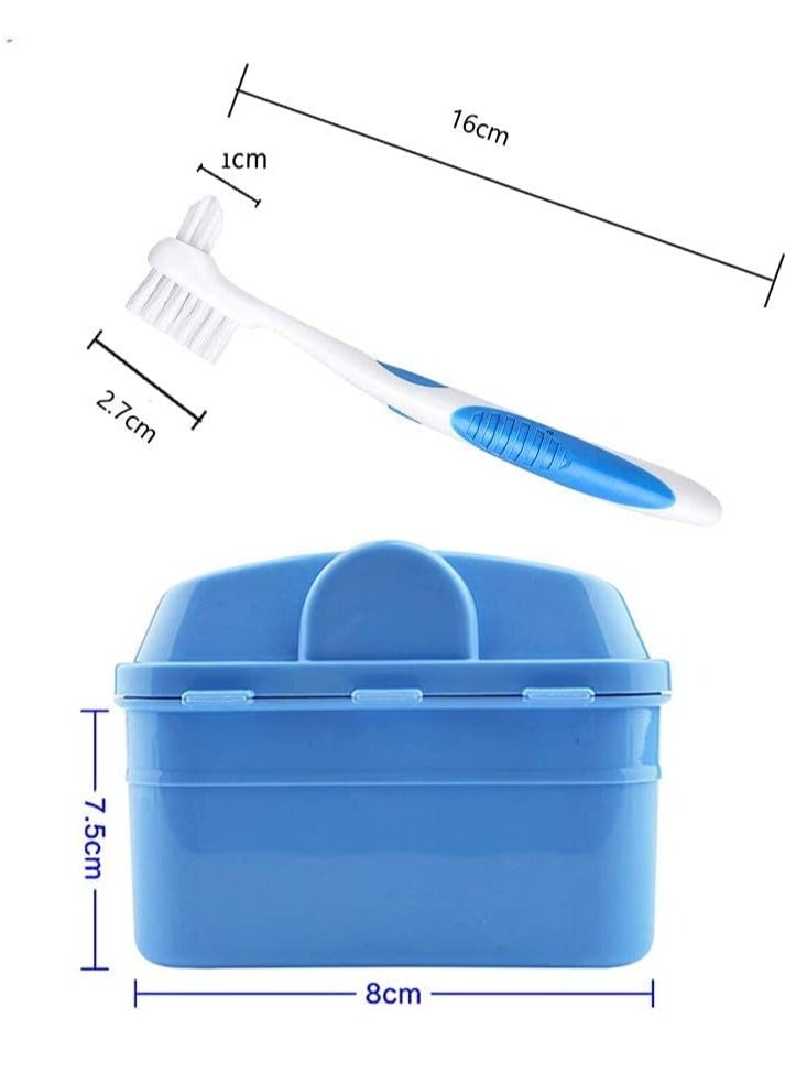 Y-Kelin Y-Kelin Denture Retainer Cleaner Kit, Denture Cleaning Case with Denture Brush (Blue) - Image 4