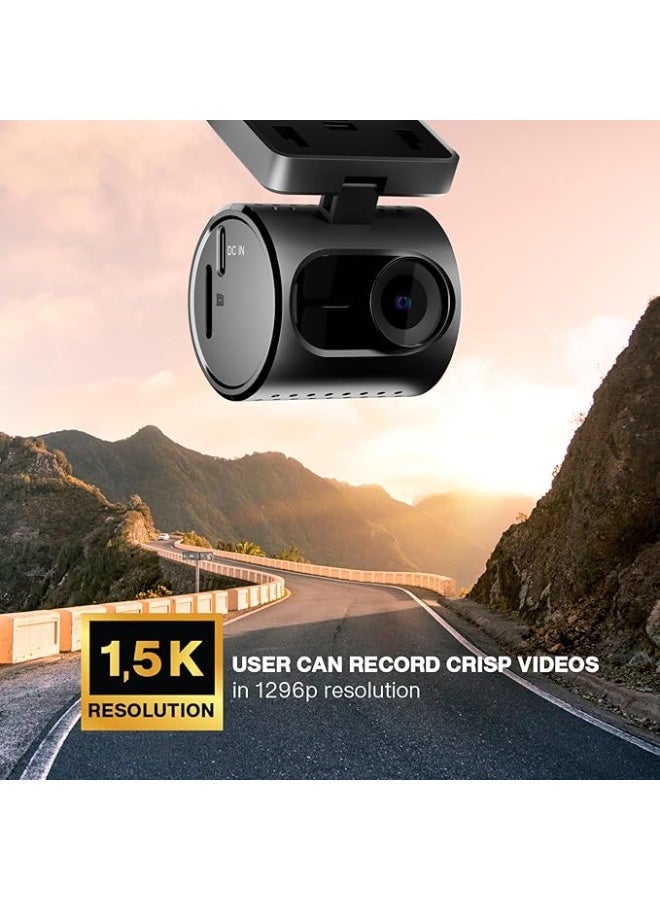 Pioneer Car Dash Camera VREC-H120SC | Super Compact Design | App Support |1296p Resolution | Wide Field of View | Wi-Fi |G-sensor | Emergency Recording | microSD Card support Upto 128GB - Image 3