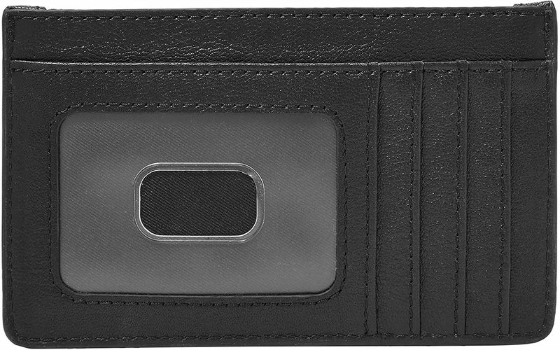 فوسيل Fossil Women's Logan Leather Zip Card Case Wallet With Keychain, Black, One size - Image 3