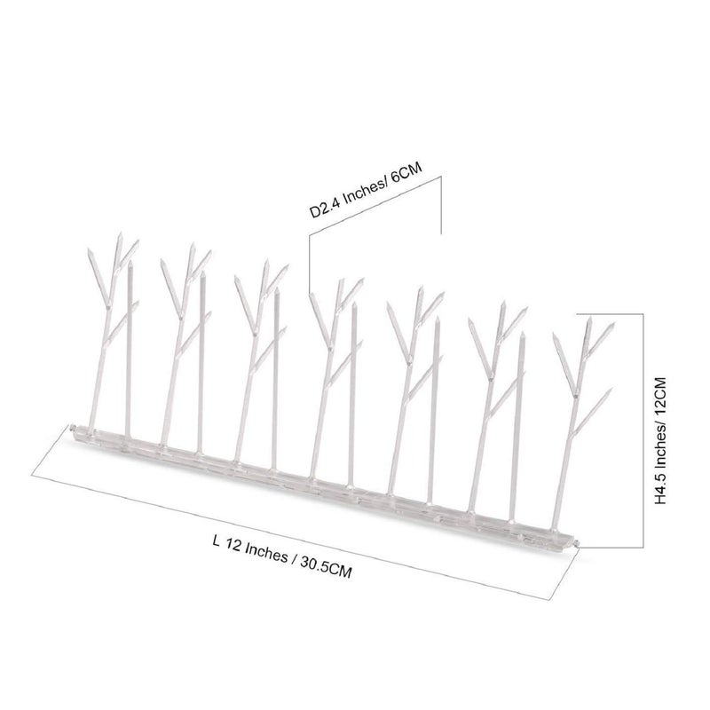 Aspectek Plastic Polycarbonate Bird Spikes Kit with Adhesive Glue, Pigeon Repellents Covers 10 Feet - Image 2