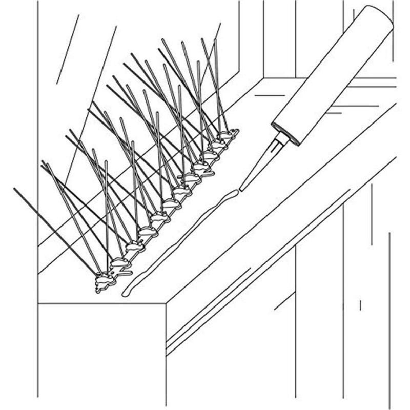 Aspectek Plastic Polycarbonate Bird Spikes Kit with Adhesive Glue, Pigeon Repellents Covers 10 Feet - Image 5