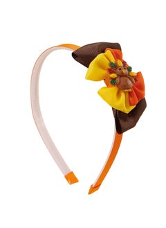 HOXIEYA Thanksgiving Bow Headband Cute Turkey Hair Band for Girls Baby Thanksgiving Hair Accessories Party Gift Thanksgiving Hair Band for Kids Girls 
