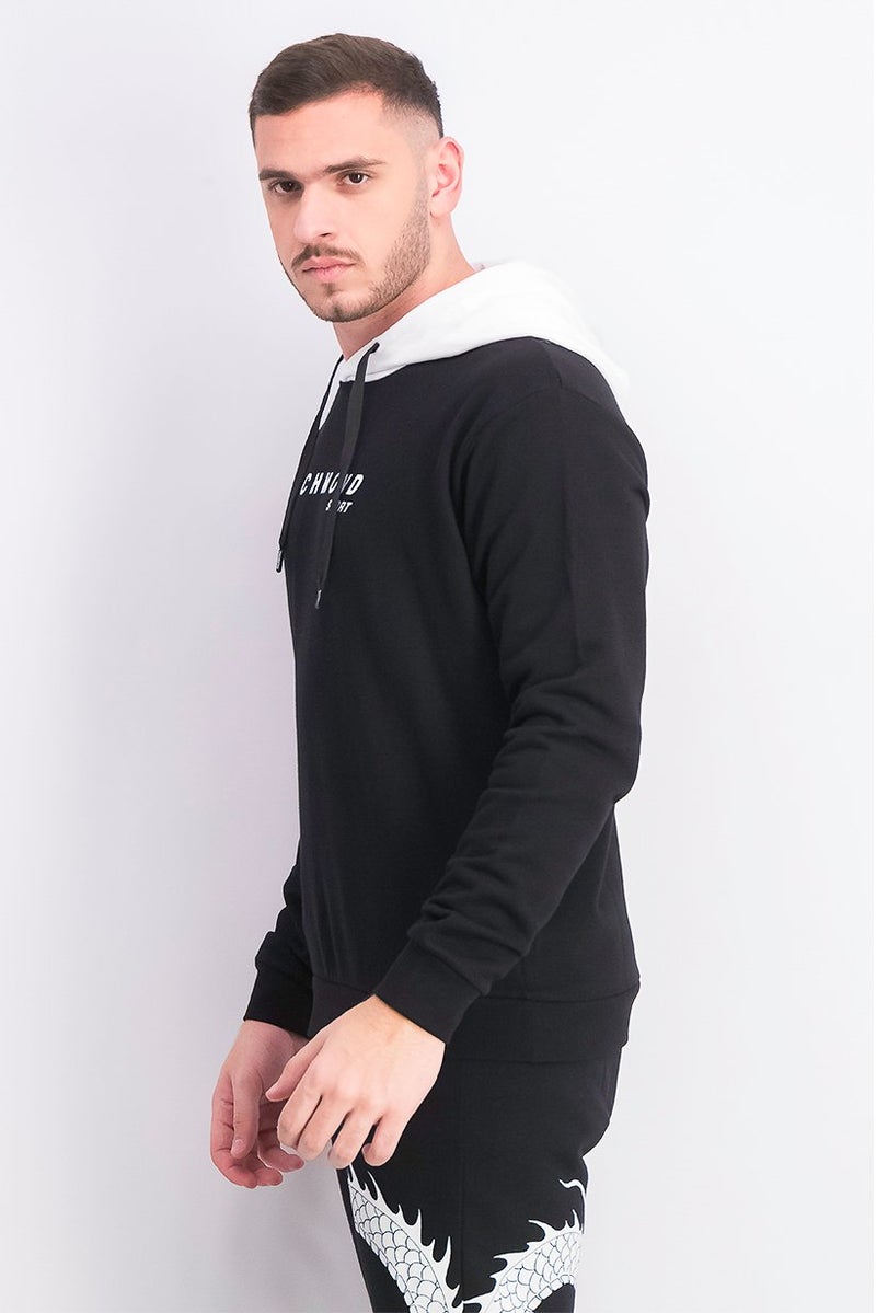 JOHN RICHMOND Men Hooded Long Sleeves Printed Sweatshirt, Black - Image 3