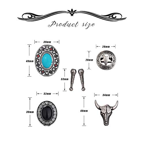 YADOCA 4Pcs Bolo Tie for Men Western Cowboy Leather Necktie Handmade Round Shape Bolo Tie Natural Star Halloween Costume Accessories for Men Women - Image 2