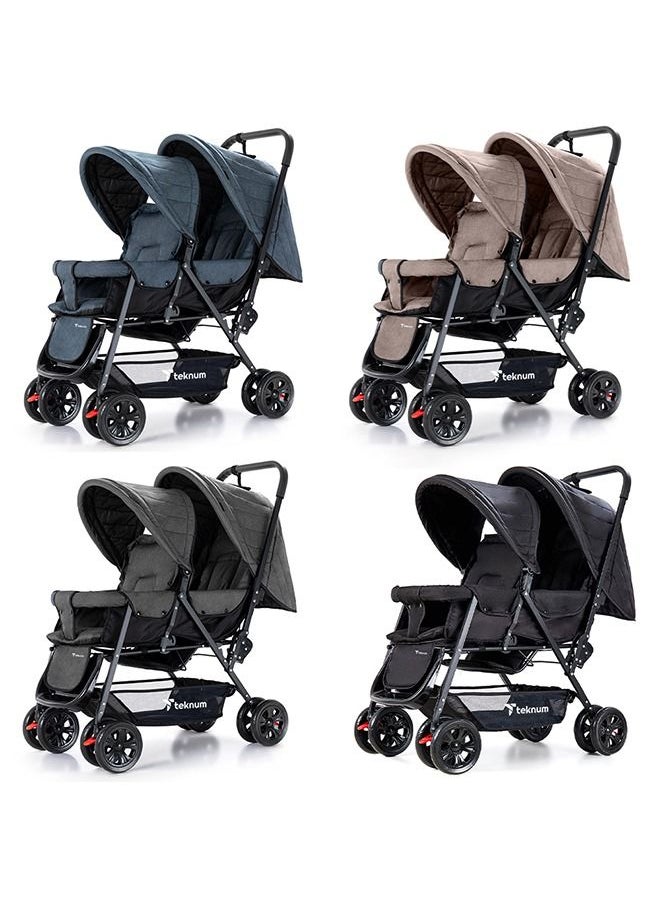 Double Baby Stroller with Hooks - Black - pzsku/ZB55B4797F00ED8696422Z/45/_/1644391178/2f14d0cd-734c-4ee1-b71a-38b9ae9a7640