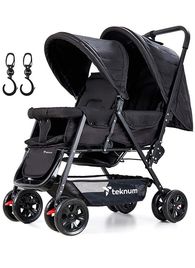Double Baby Stroller with Hooks - Black - pzsku/ZB55B4797F00ED8696422Z/45/_/1644391178/e71e3a12-4644-4913-9b9d-972fcff4aec0