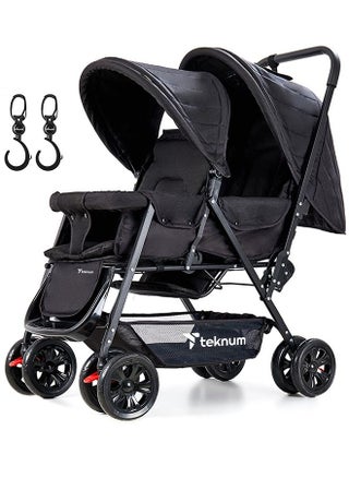 Double Baby Stroller with Hooks - Black - pzsku/ZB55B4797F00ED8696422Z/45/_/1644391178/e71e3a12-4644-4913-9b9d-972fcff4aec0