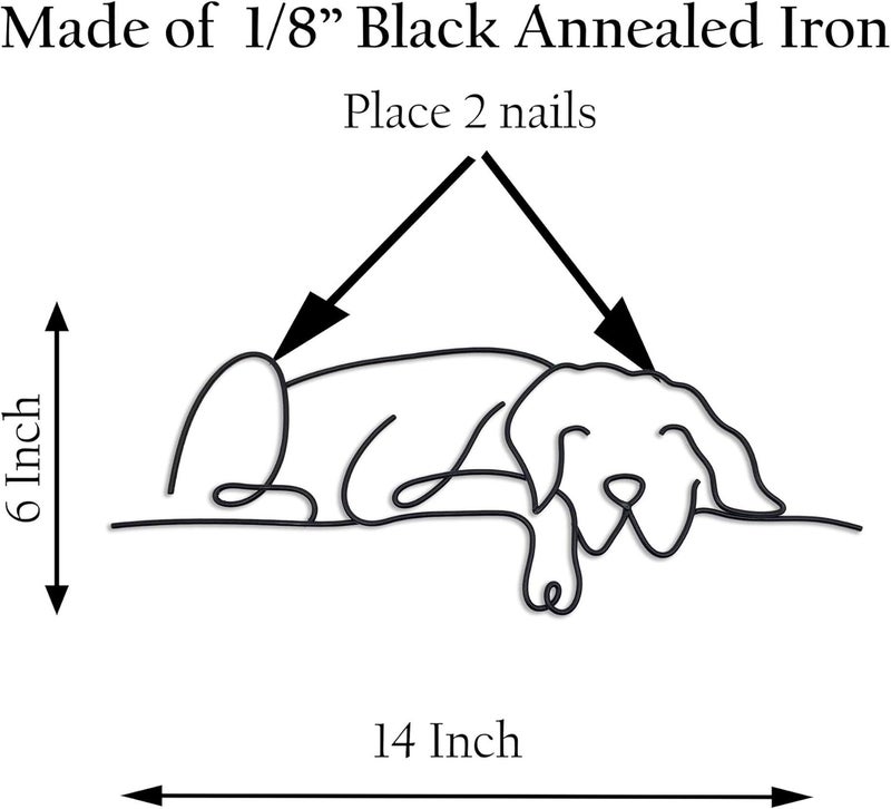Matani Metal Dog Wall Decor | Minimalist Room & Living Room Wall Decor (Sleeping Labrador) - Image 5
