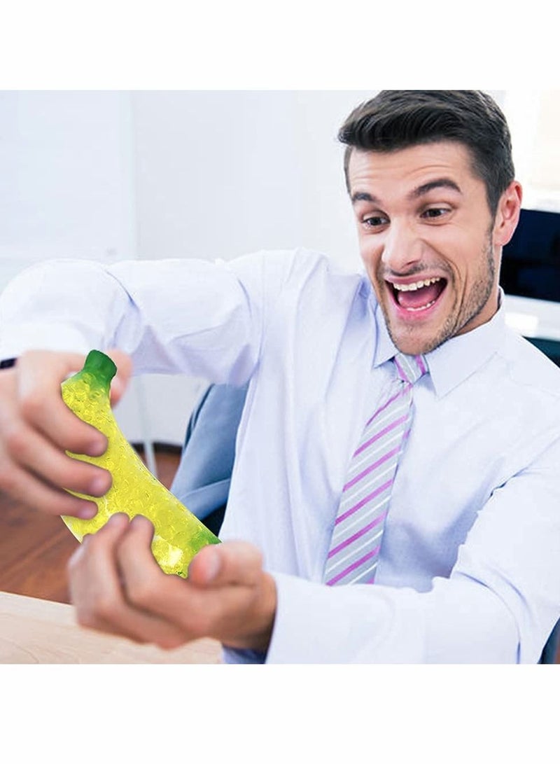 KASTWAVE ٤ قطع لعبة ضغط قلق موزة مصنوعة موز اصطناعي للراحة من التوتر لعب مزخرف موزة لعبة توتر فاكهة مزيفة ديكور منزل ومطبخ موزة مرنة للكبار والأطفال - Image 5