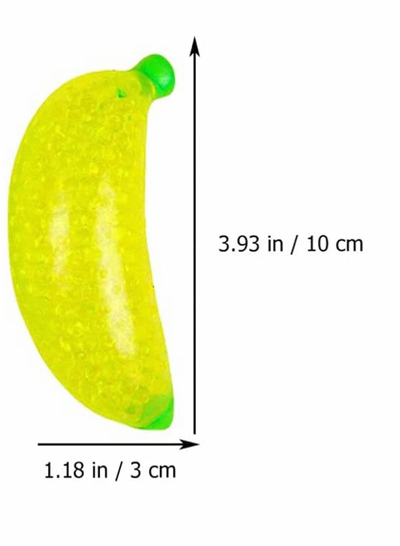 KASTWAVE ٤ قطع لعبة ضغط قلق موزة مصنوعة موز اصطناعي للراحة من التوتر لعب مزخرف موزة لعبة توتر فاكهة مزيفة ديكور منزل ومطبخ موزة مرنة للكبار والأطفال - Image 3