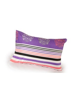 snooze Flat Bed Sheet set 2pcs, 180*230 cm+ Free Pillowcase, Purple Love stares design  - Image 3